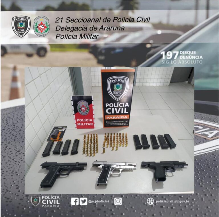 Três armas de fogo são apreendidas em residência de vereador na Paraíba