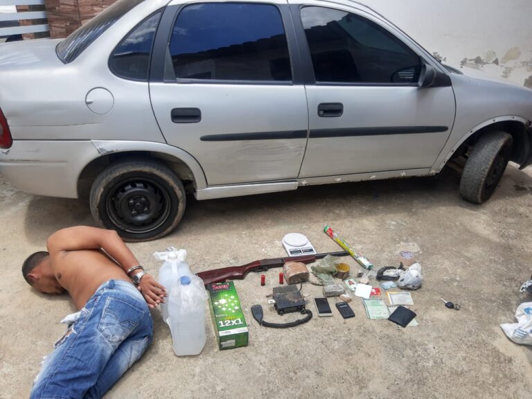 Operação Catingueira: homem é preso com drogas, arma e munições em Campina Grande