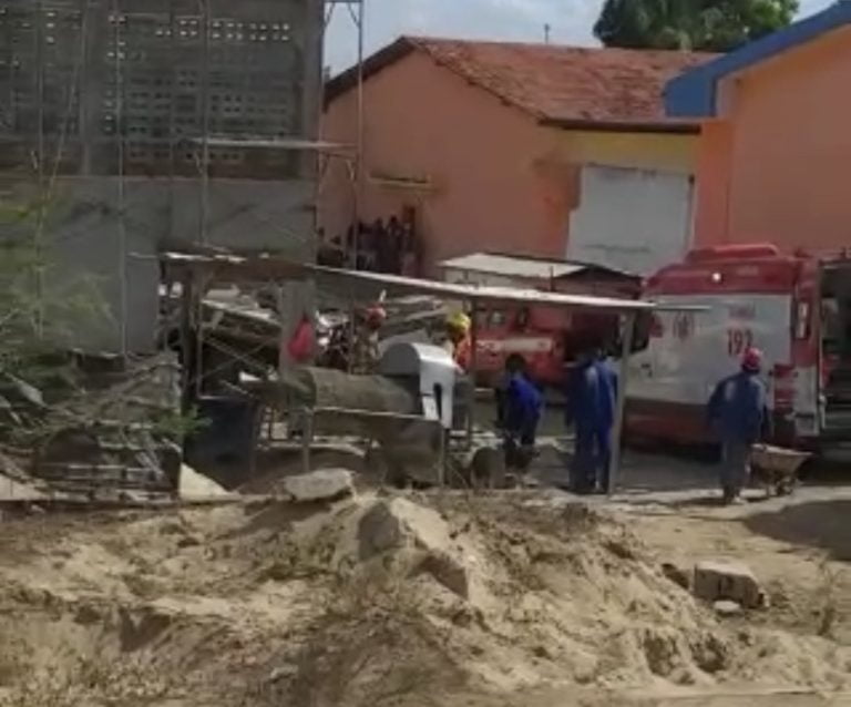 Trabalhador morre e seis ficam feridos após desabamento em escola de Campina Grande