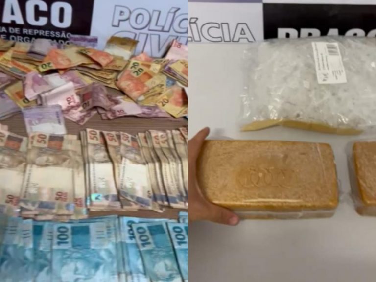 Polícia Civil prende dois suspeitos de tráfico de drogas e apreende R$50 mil