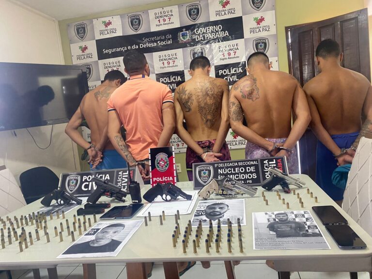 Presos cinco suspeitos de envolvimento com tráfico de drogas e homicídio, em JP
