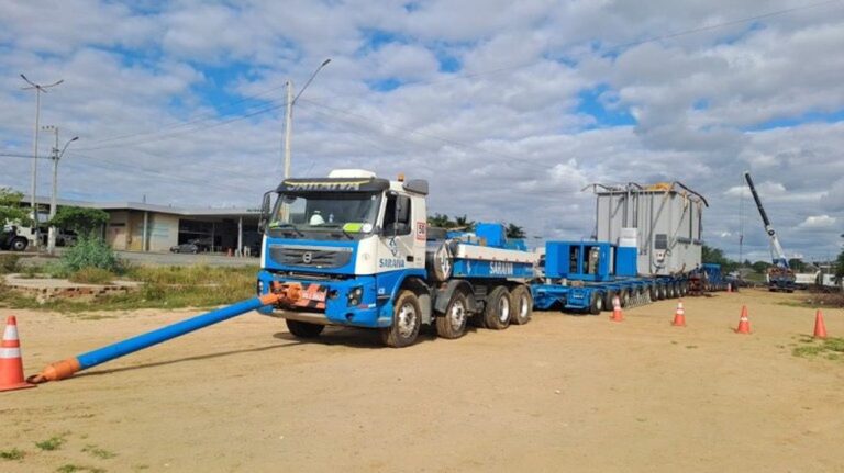 Transporte do segundo transformador gigante entra na etapa final nesta segunda-feira (26) na PB