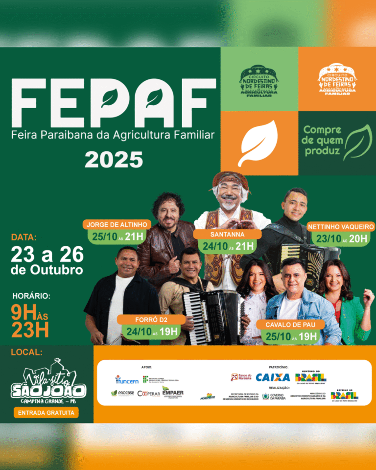 Feira Paraibana da Agricultura Familiar reúne cultura, música e tradição em Campina Grande