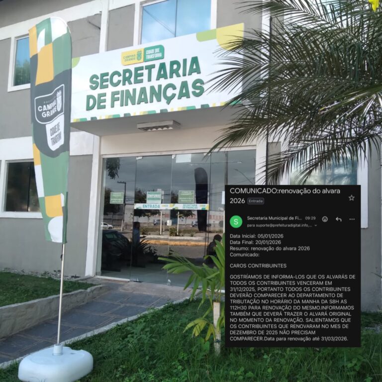 Prefeitura de Campina Grande alerta para fake news sobre renovação de alvará